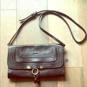 Chloe black crossbody clutch